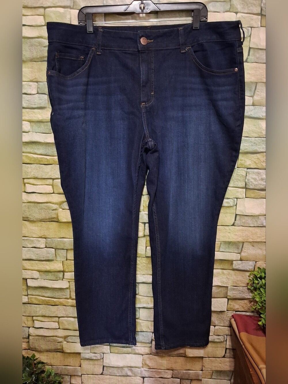 New Womens 26W Short Lee Midrise Straight Leg Jeans - Dark Indigo